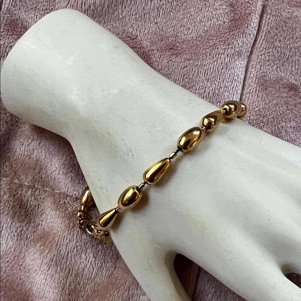 Monet Gold Tone Beaded Bracelet